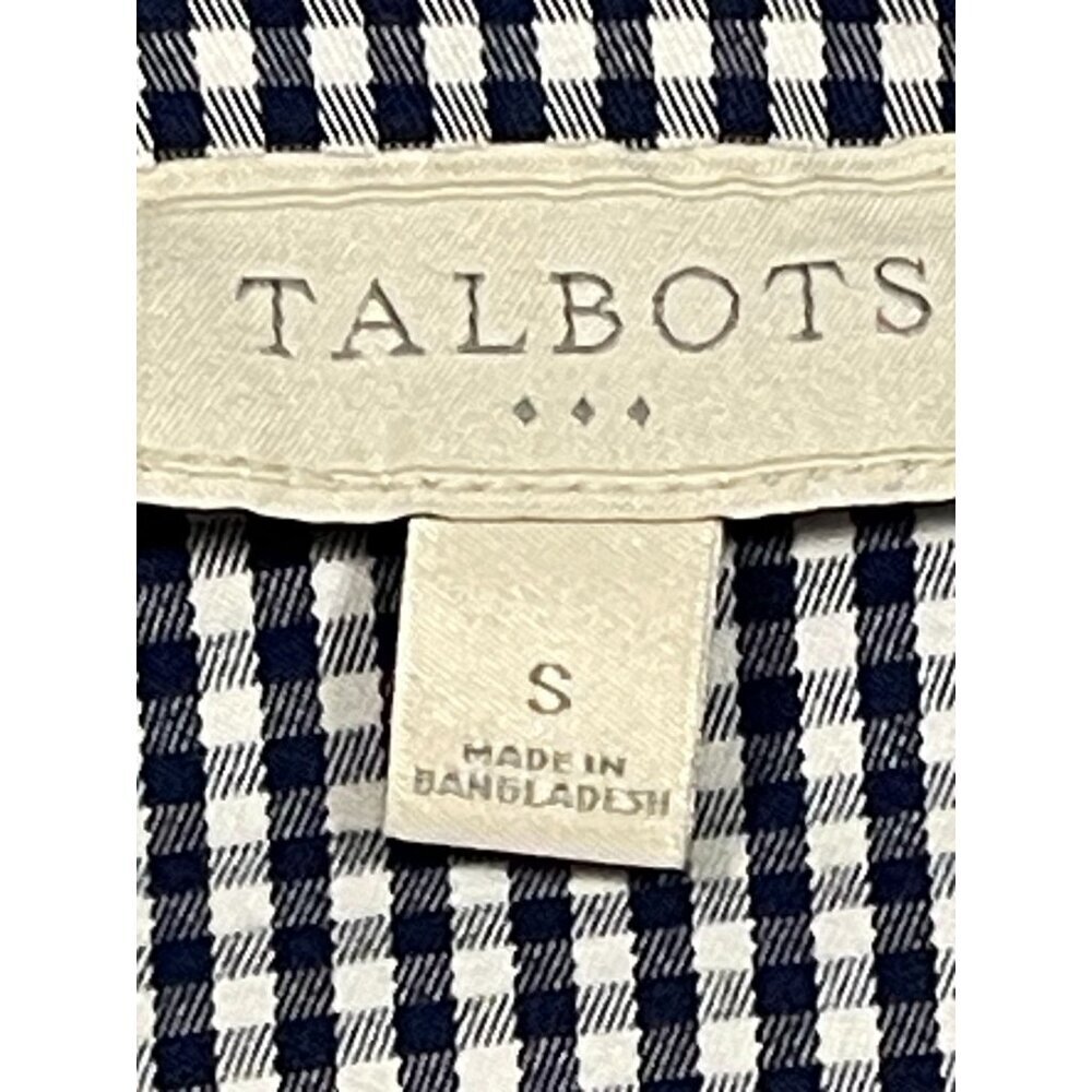 Talbots Lightweight Gingham Jacket Navy White Sma… - image 2